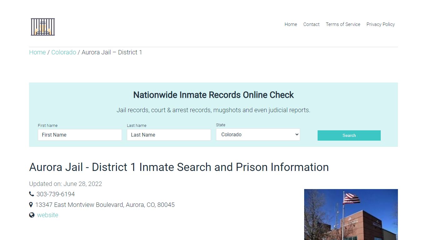 Aurora Jail - District 1 Inmate Search, Visitation, Phone ...