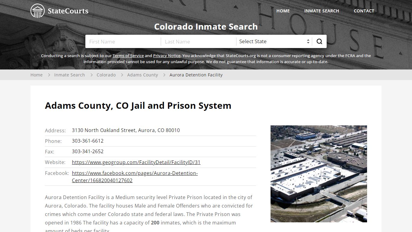 Aurora Detention Facility Inmate Records Search, Colorado ...